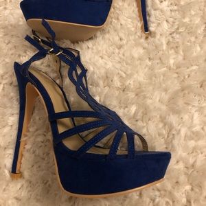 Charlotte Russe Blue Strappy Heels - Size 8